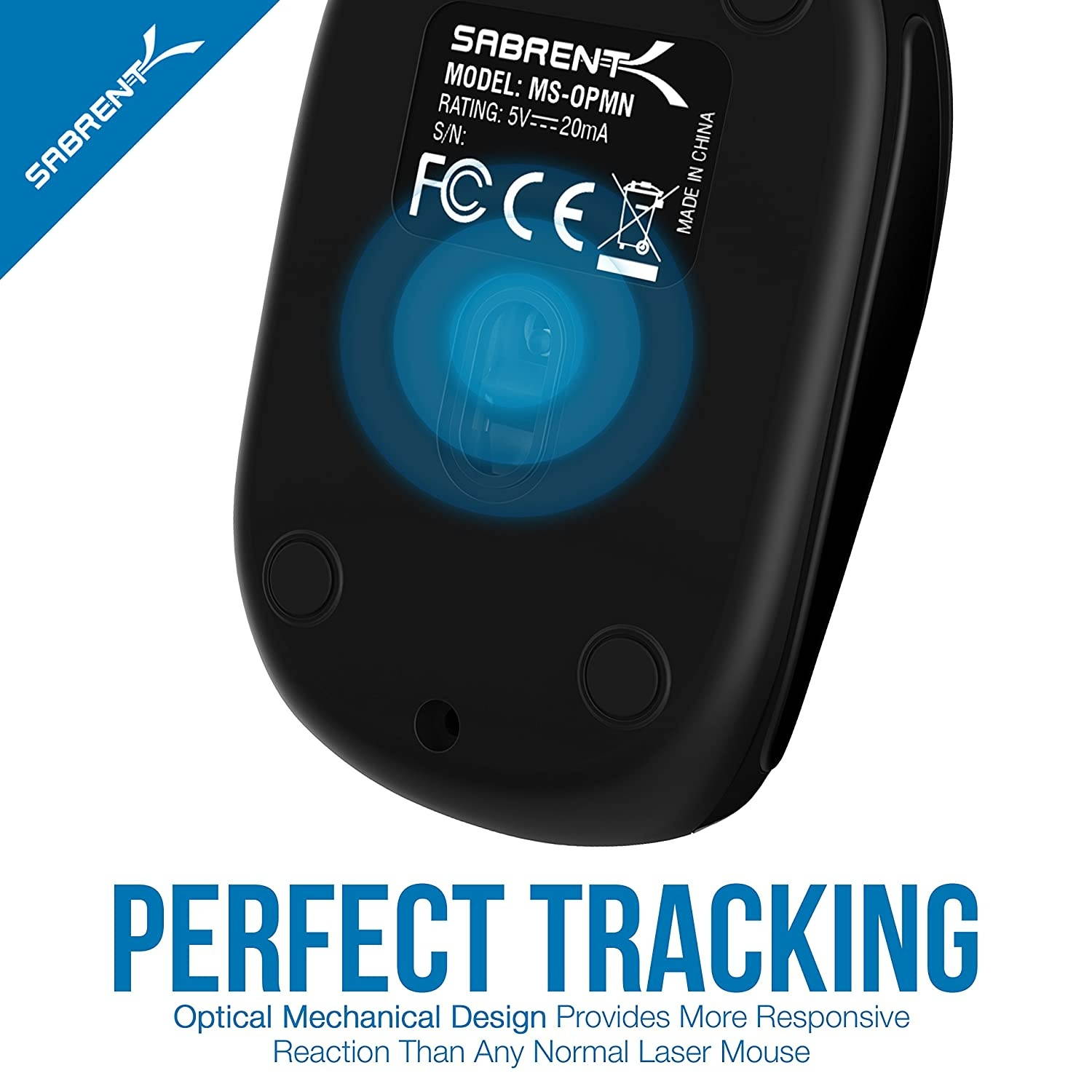 Sabrent Mini Travel USB Optical Mouse with Retractable Cable for Computers and laptops | Mac & PC Compatible (MS-OPMN)