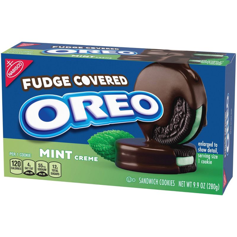 Oreo Fudge Covered Mint Creme  Chocolate Sandwich Cookies - 9.9oz