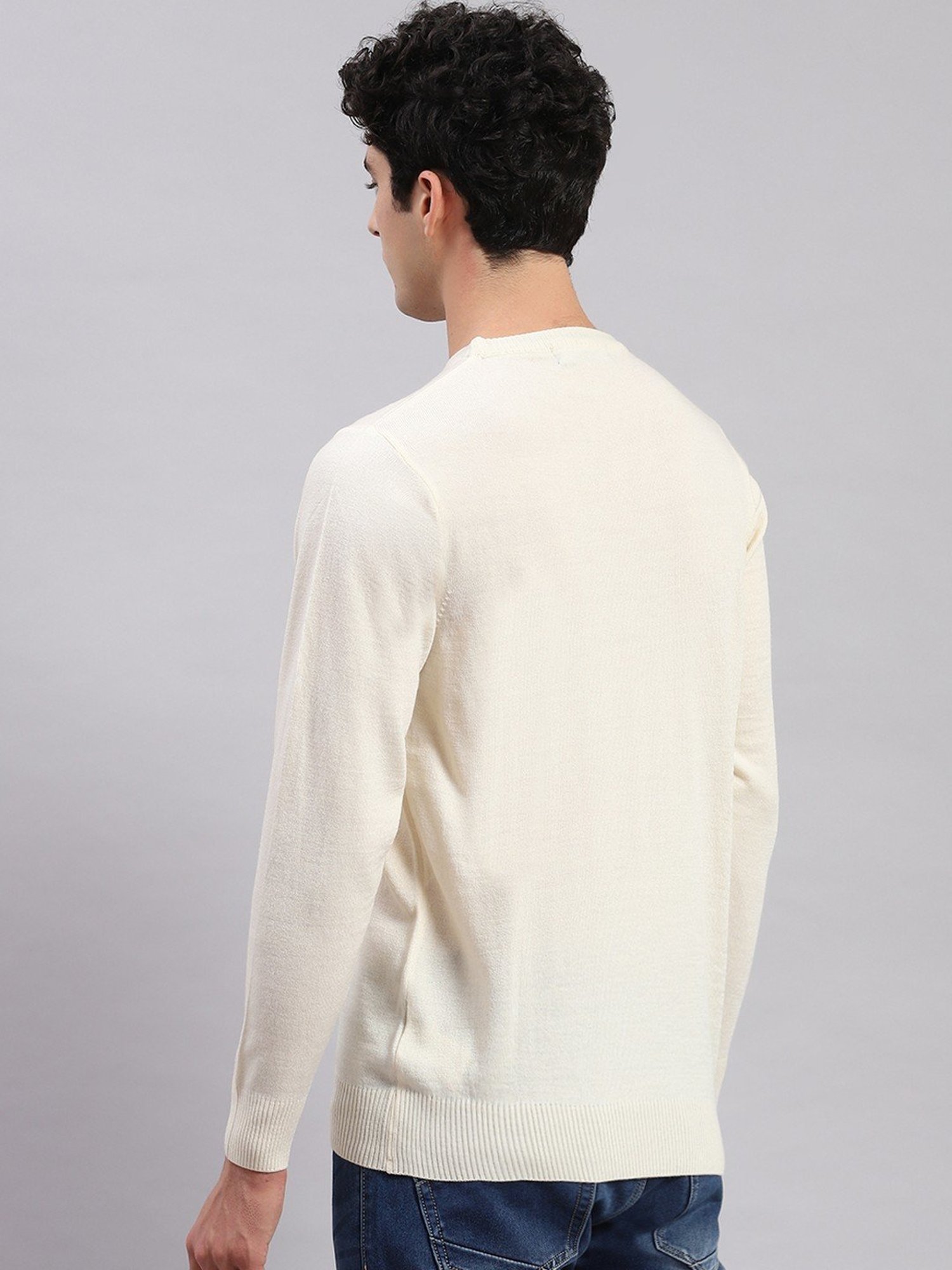 Monte Carlo Cream Regular Fit Sweater