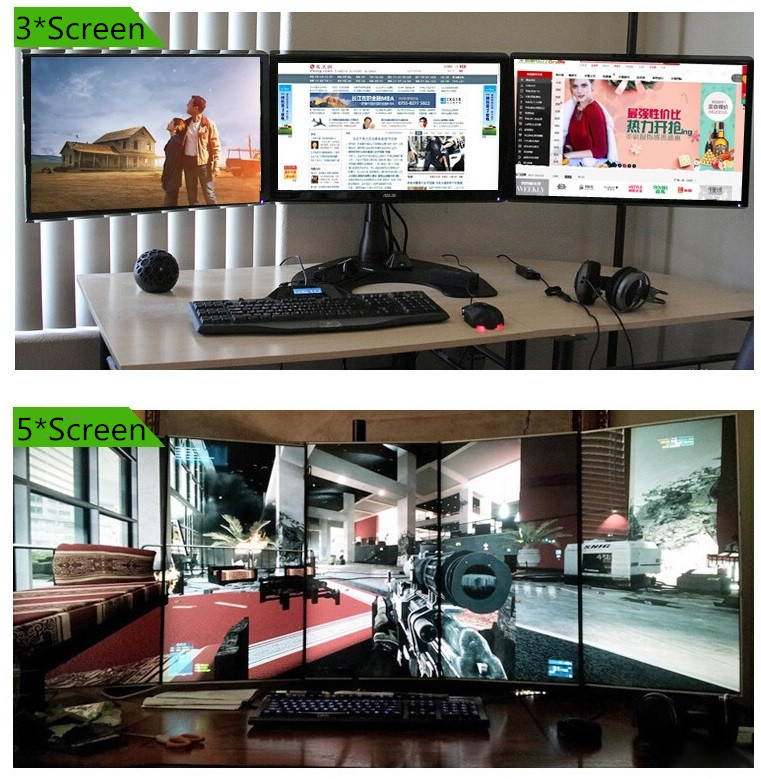 1080p Mini DP to VGA Cable Mini DisplayPort to VGA Active Adapter Thunderbolt to VGA Male to Splittable Eyefinity Screen Converter