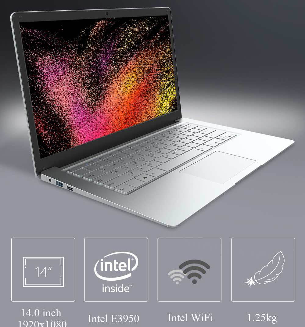 EZbook S5 14.0 In Laptop Intel Atom E3950 1920 * 1080 IPS Win 10 Narrow Bazel Notebook 6GB RAM DDR4 Integrated Card 64GB SSD Laptop