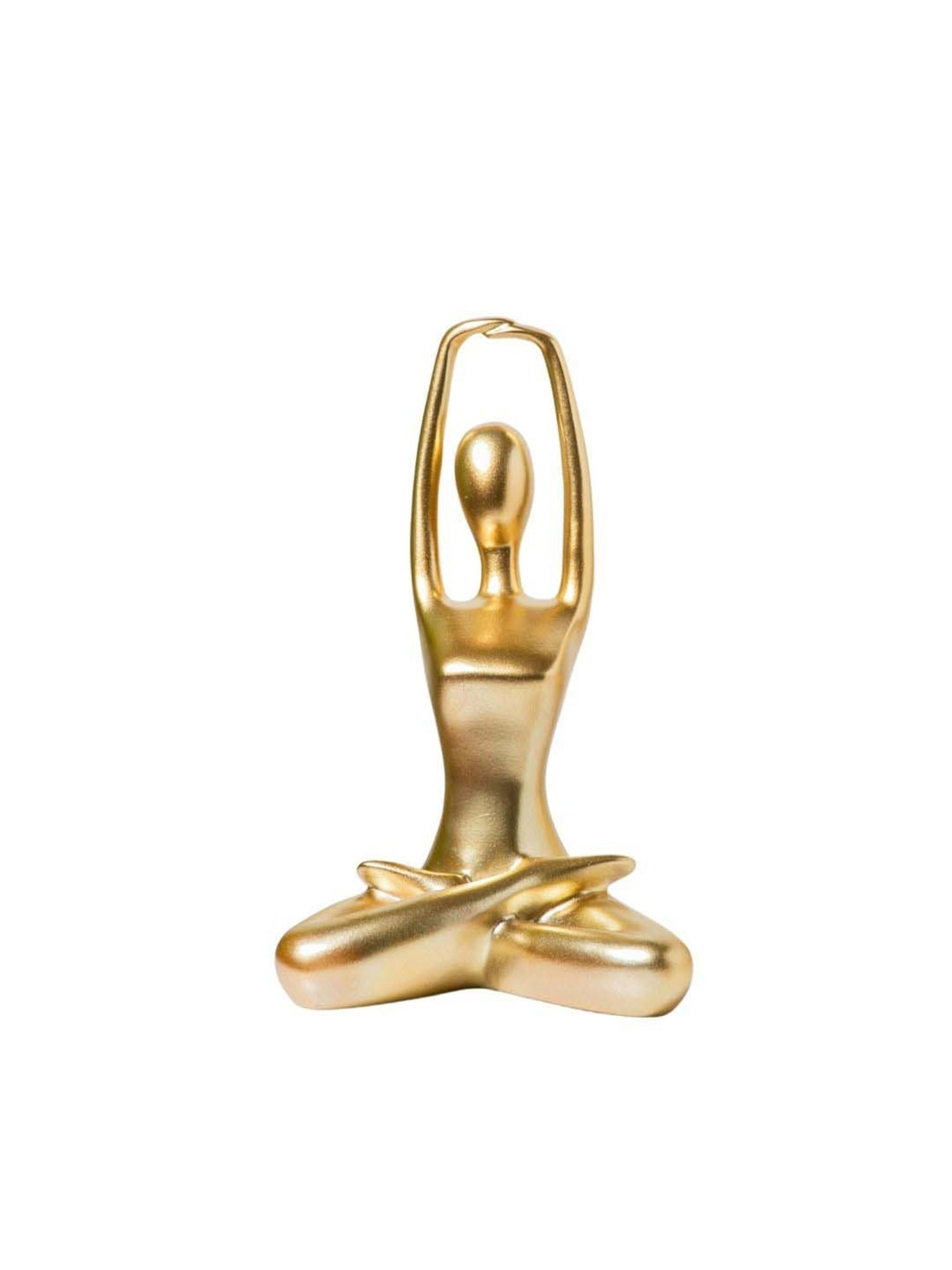 Nestasia Resin Made Solid Hands Raised Gold Yoga figurine in meditation position for Living Room