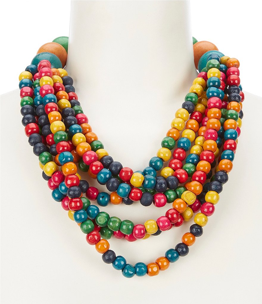 Natasha Accessories Wood Ball Necklace