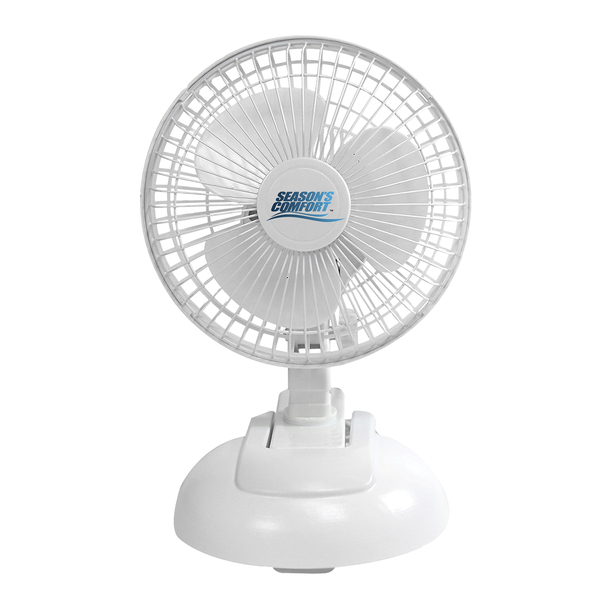 6-In. 2-in-1 Tabletop and Clip-on Portable Fan, FTC6, White