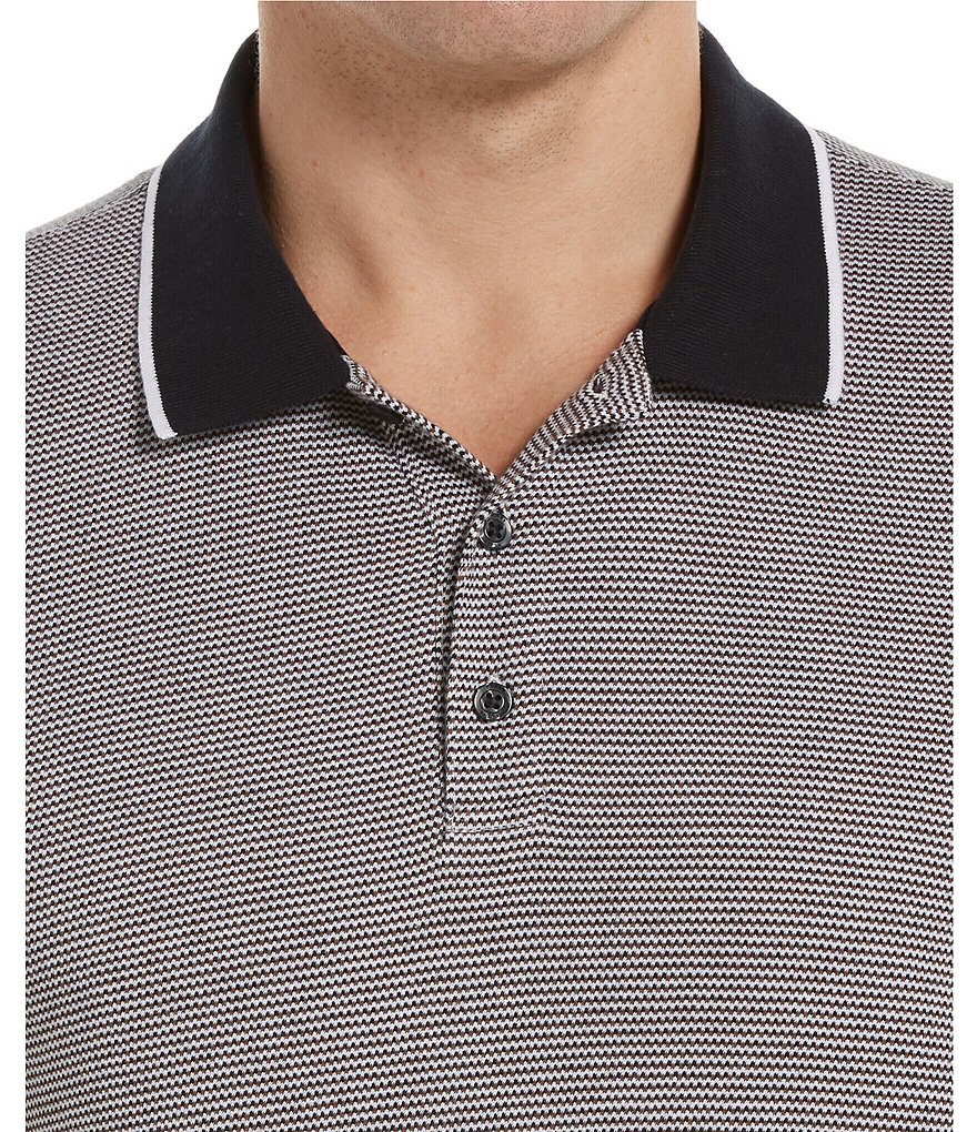 Visconti Petal Print Short-Sleeve Polo Shirt