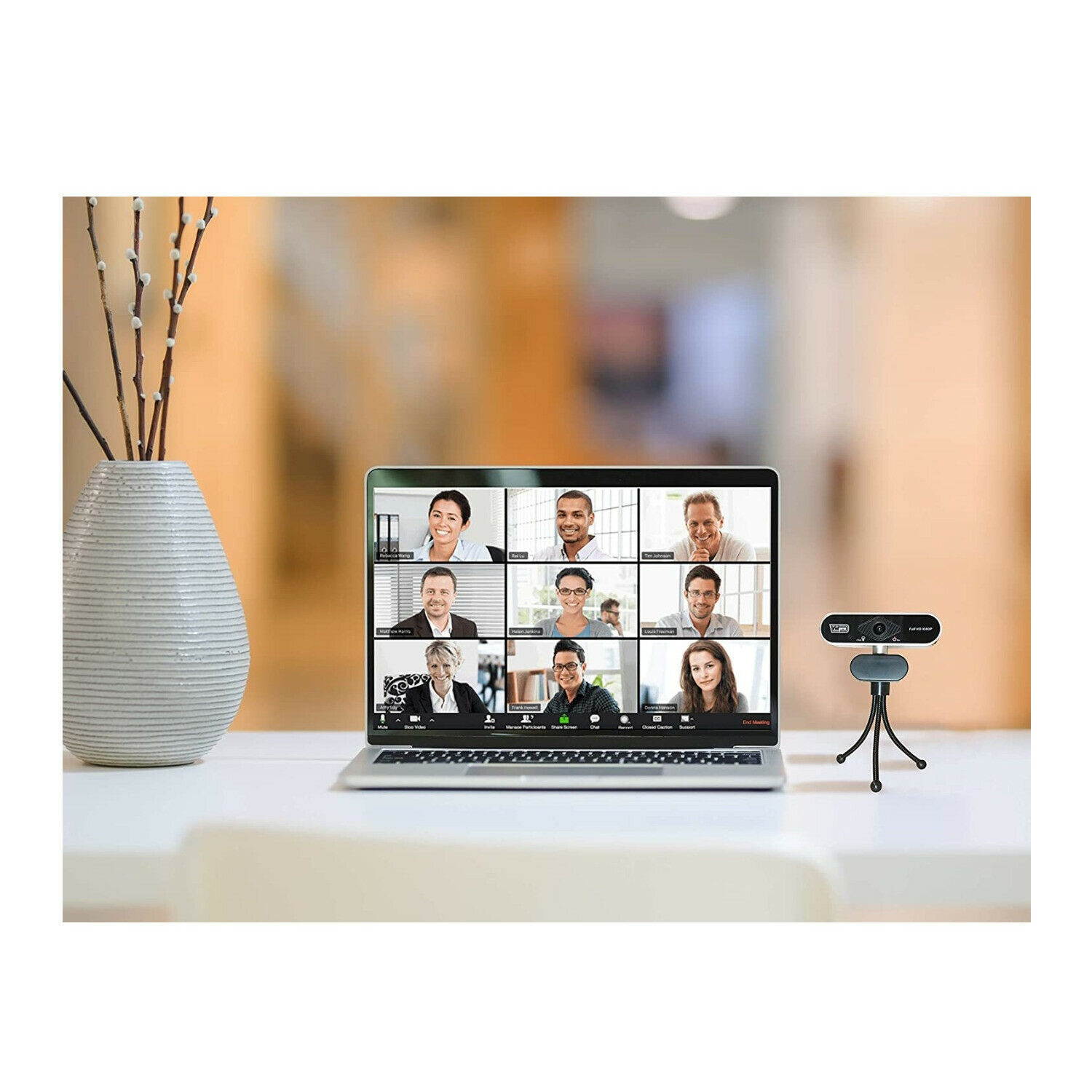Vidpro CM-HD 1080p HD Video Conferencing USB Webcam with Microphone and Tripod