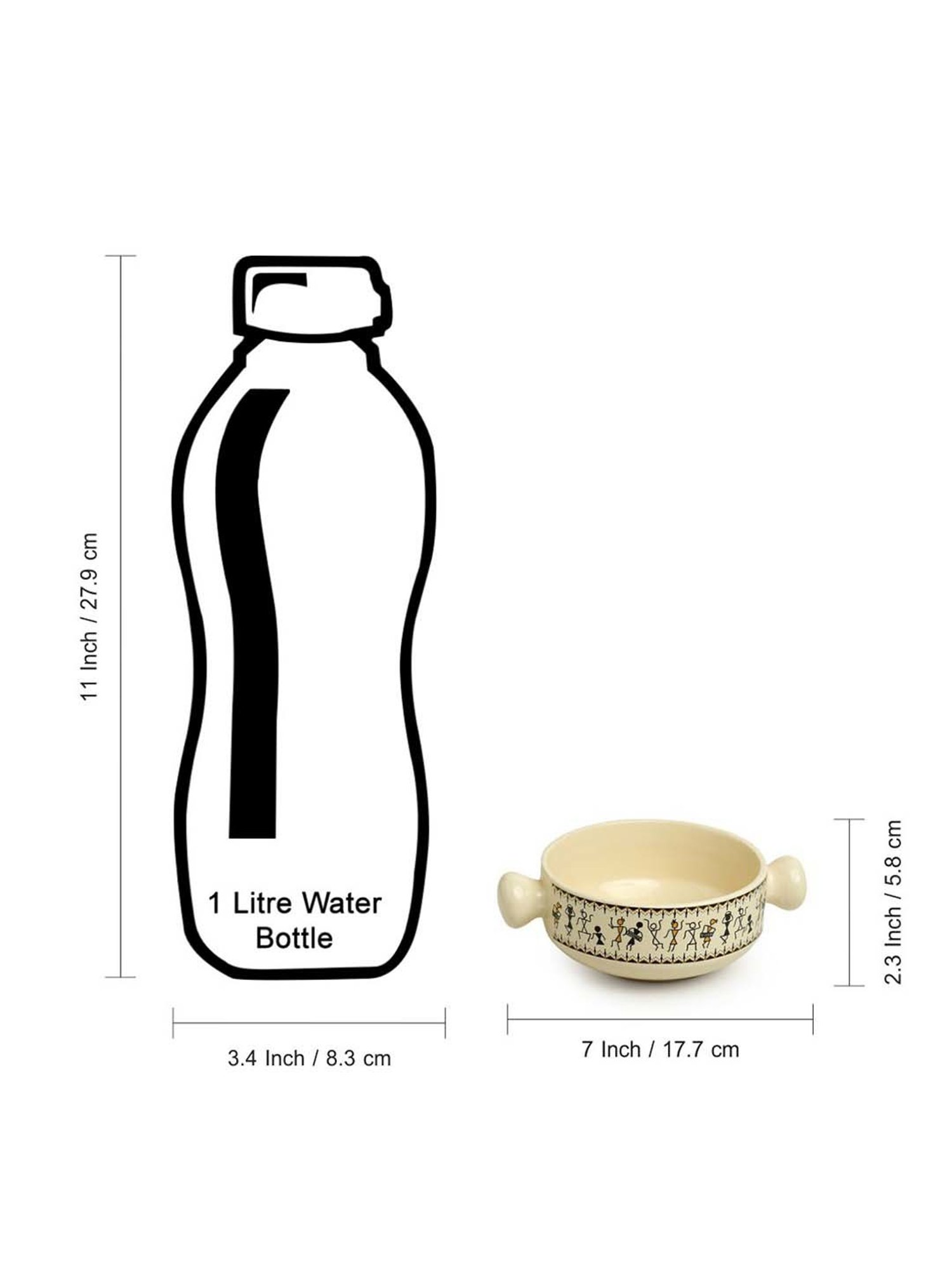 ExclusiveLane Beige & Black Ceramic Serving Bowl - Set of 2