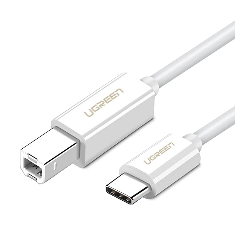 USB C Printer Cable USB Type C to USB 2.0 Type B Printer Scanner Cable Cord High Speed Compatible for Brother HP Canon Lexmark Epson Dell Xerox Samsung etc and Piano DAC 3FT White