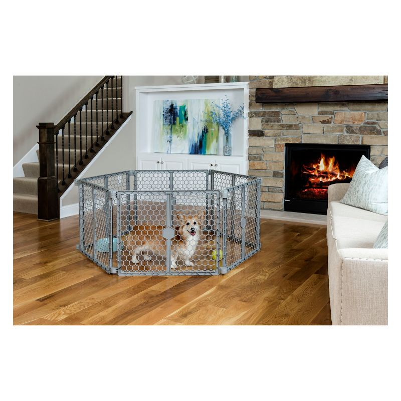 Carlson Convertible Plastic Super Yard Cat & Dog Gate with Small Door