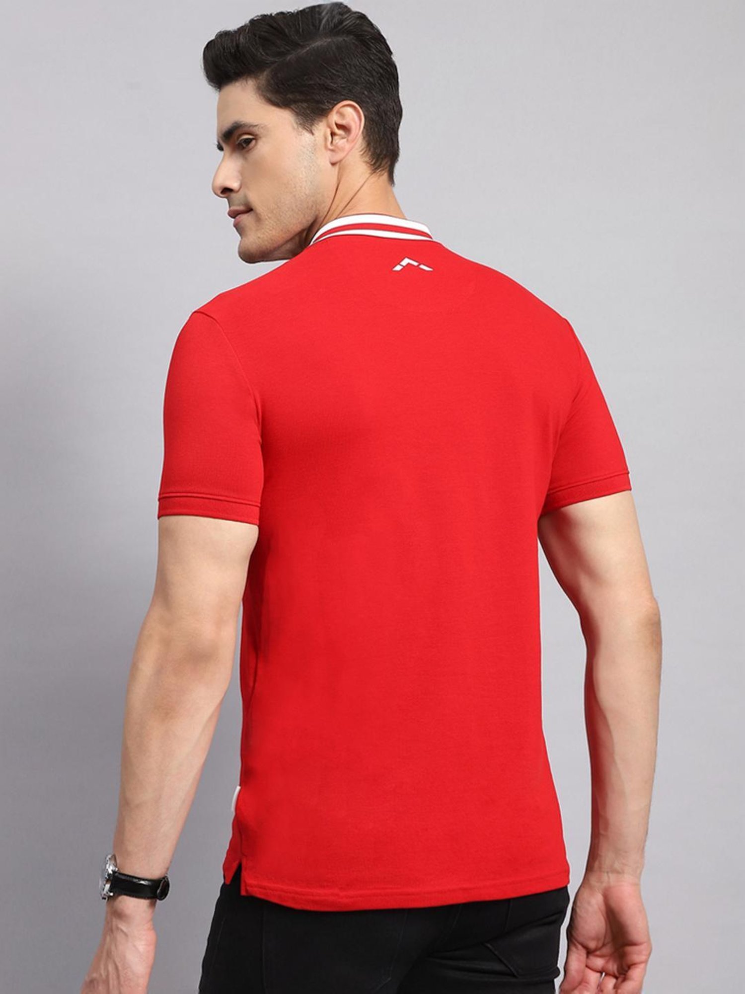 Rock.it Red Cotton Regular Fit Printed Polo T-Shirt