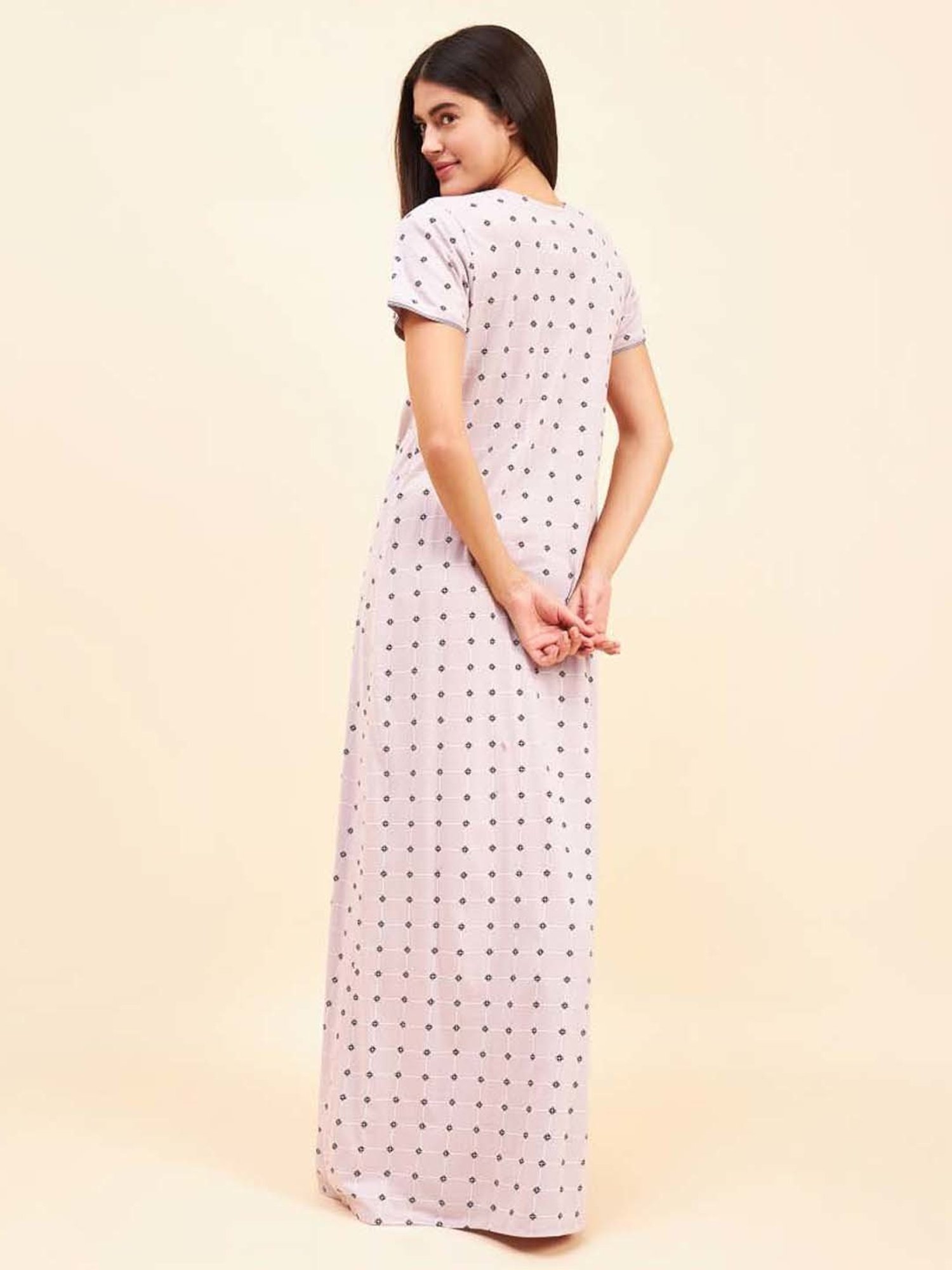 Sweet Dreams Lilac Cotton Printed Nighty