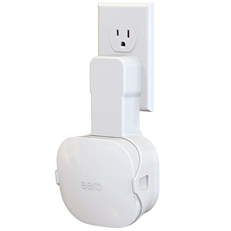 Wall Mount Holder for eero mesh WiFi Router for Both 15W and 24W Plugs No Messy Wires | Space Saving | Easily Be Moved Outlet Mount Hanger for eero WiFi System 1 Pack