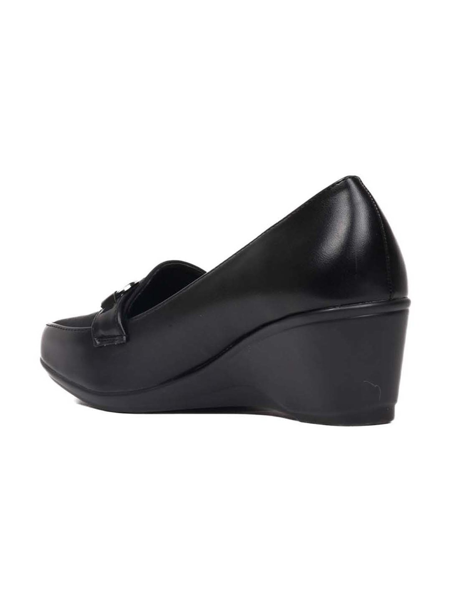 Jove Women's Black Wedge Loafers