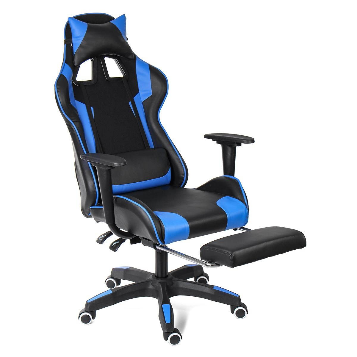 Computer Office Chair  Gaming Chair Home  with Footrest Swivel Lifting Lying Ergonomic Office Gamer Chair Racing Chair for Adult Reclining Adjustable  Leather Chair High Back Desk Chair Headrest