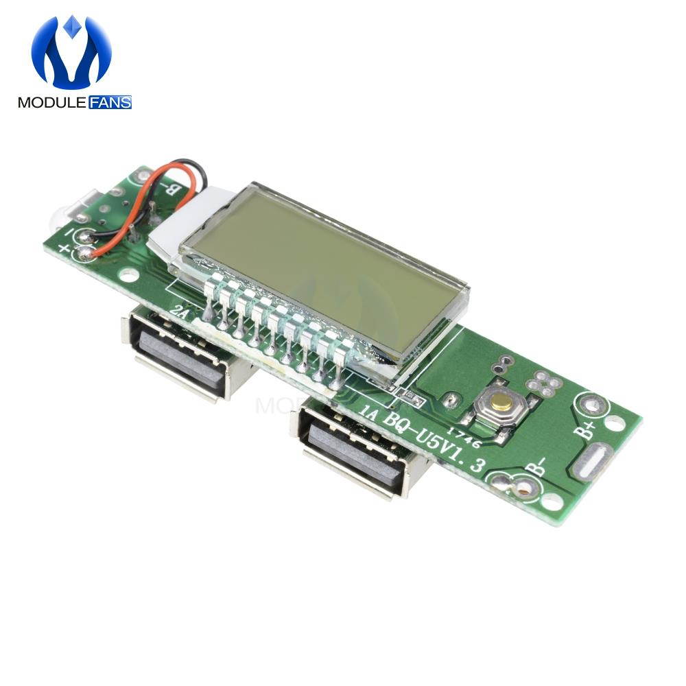 Double Dual USB Mobile Power Bank Charger Module Digital LCD Display 18650 Lithium Battery Charging Board For Phone 5V 1A 2A