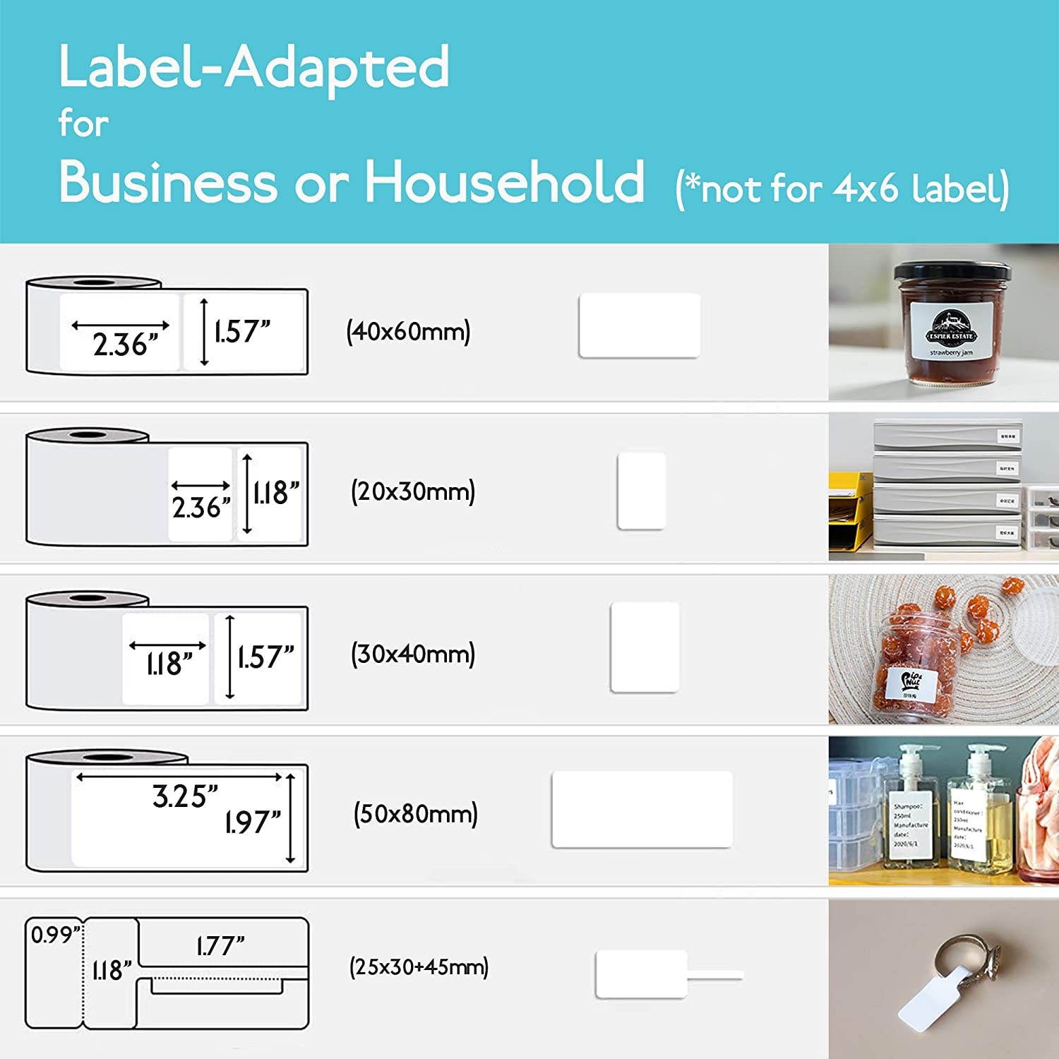 M110 Wireless Thermal Label Printer Portable Bluetooth Label Maker Machine Barcode Printer for iPhone and Android Phones