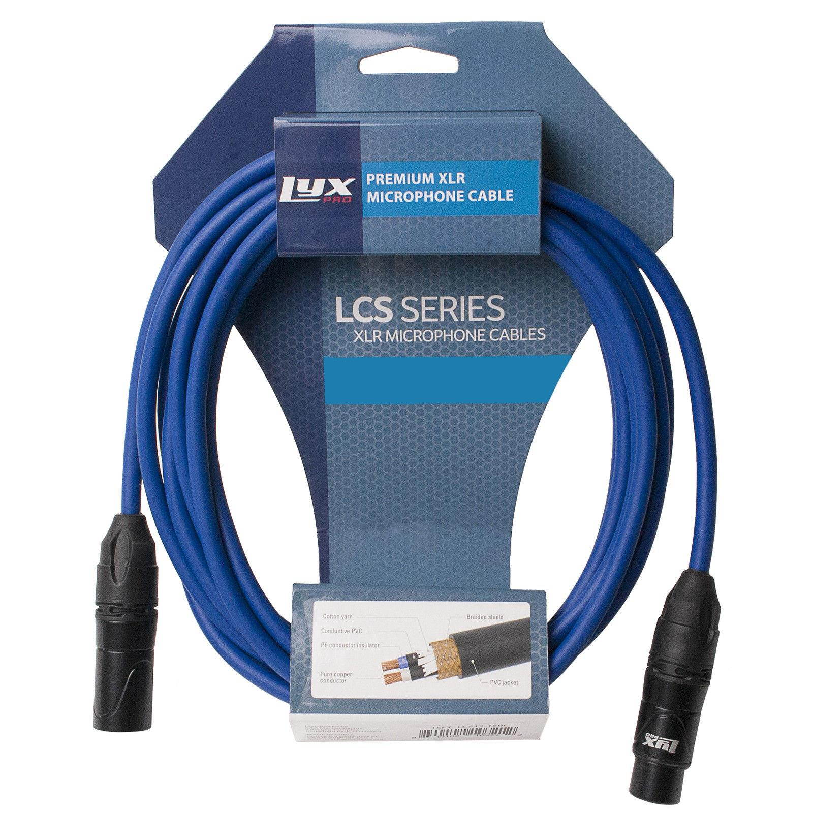 LyxPro Balanced XLR Cable 50 ft Microphone Cable, Powered Speakers , Blue