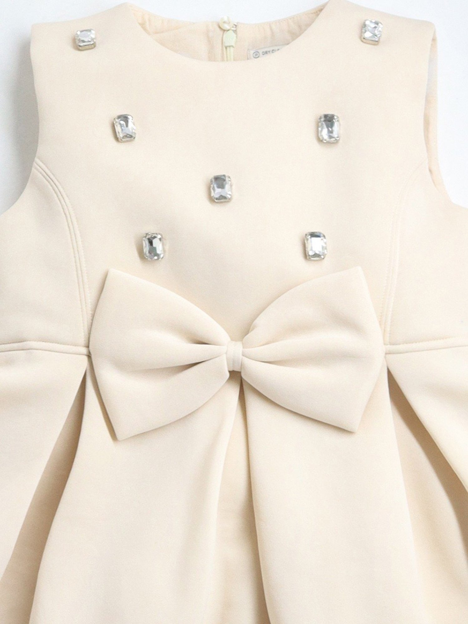 Cherry Crumble By Nitt Hyman Kids Cream Embellished Dress