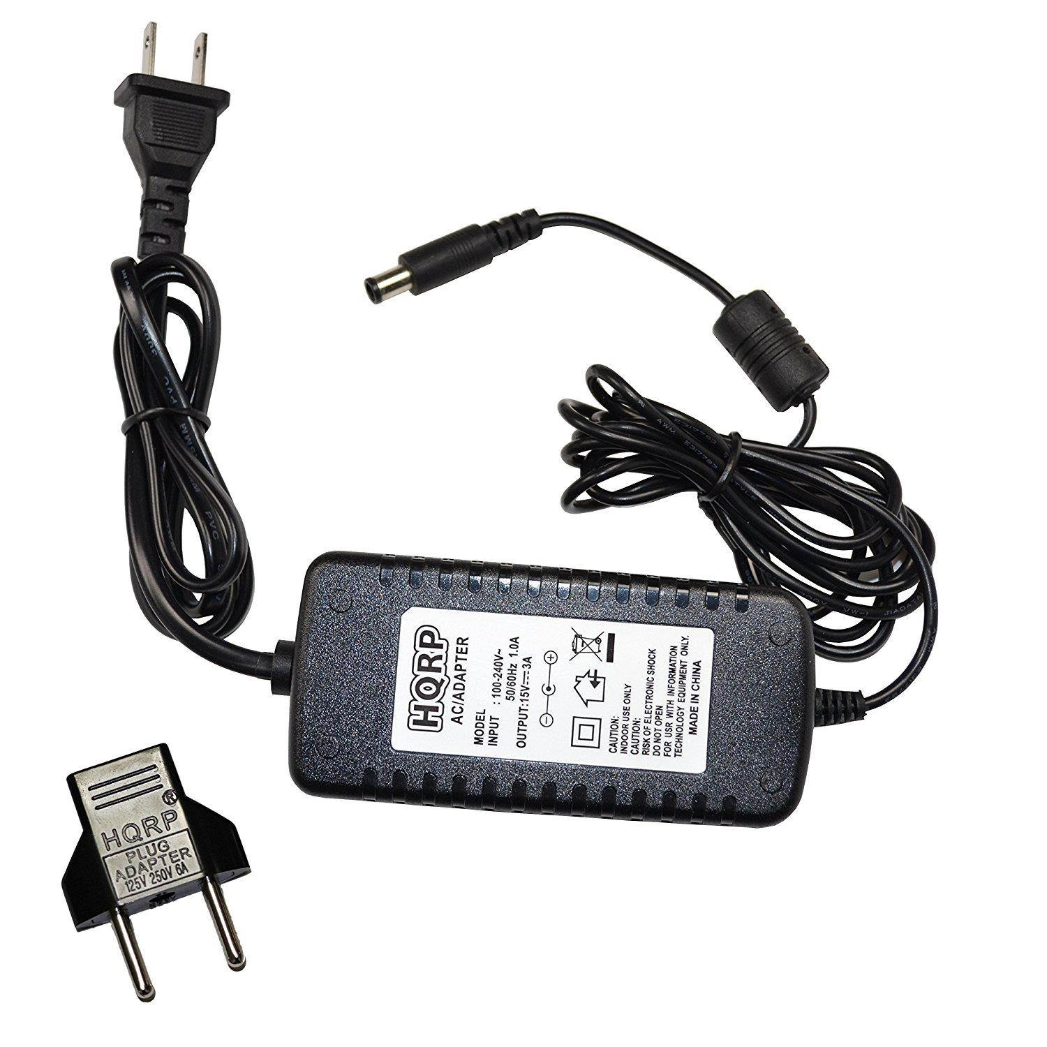 HQRP 15V AC Adapter for Sony AC-E1525 AC-E1525U 9-885-199-87 SRS-X55 SRS-XB3 Portable Bluetooth Speaker Power Supply Cord Adaptor plus Euro Plug Adapter