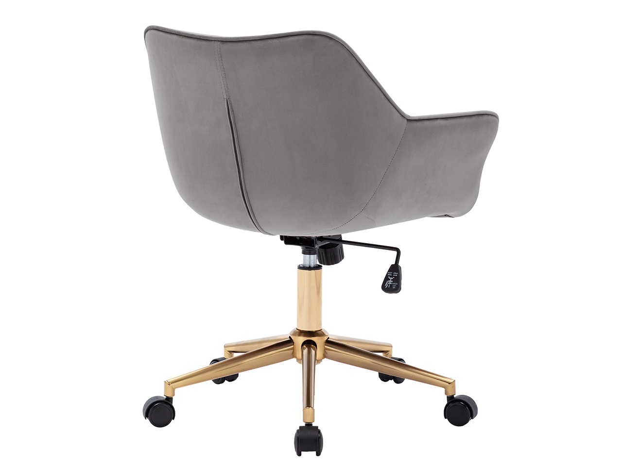 Swivel Height Adjustable Task Chair with Arms Velvet Upholstered Office Chair with Gold Base