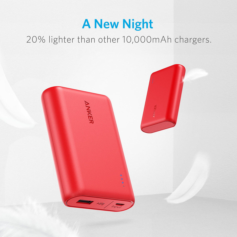 Anker PowerCore 10000 Portable Charger, One of the Smallest and Lightest 10000mAh External Battery, for iPhone, Samsung Galaxy and More