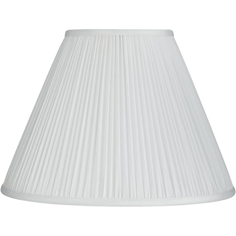 Springcrest White Mushroom Pleated Medium Empire Lamp Shade 7" Top x 16" Bottom x 12" Slant x 11.25" High (Spider) Replacement with Harp and Finial
