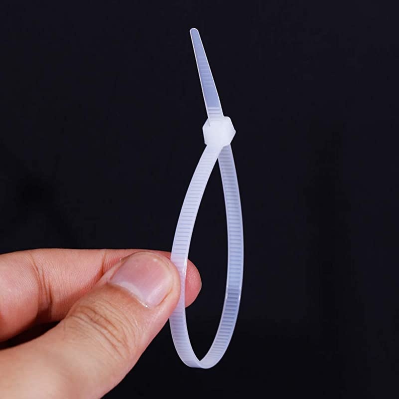 White Cable Zip Ties Premium Nylon Wire Management Ties 50 LB Tensile Strength 8 Inch White 1000 Pack