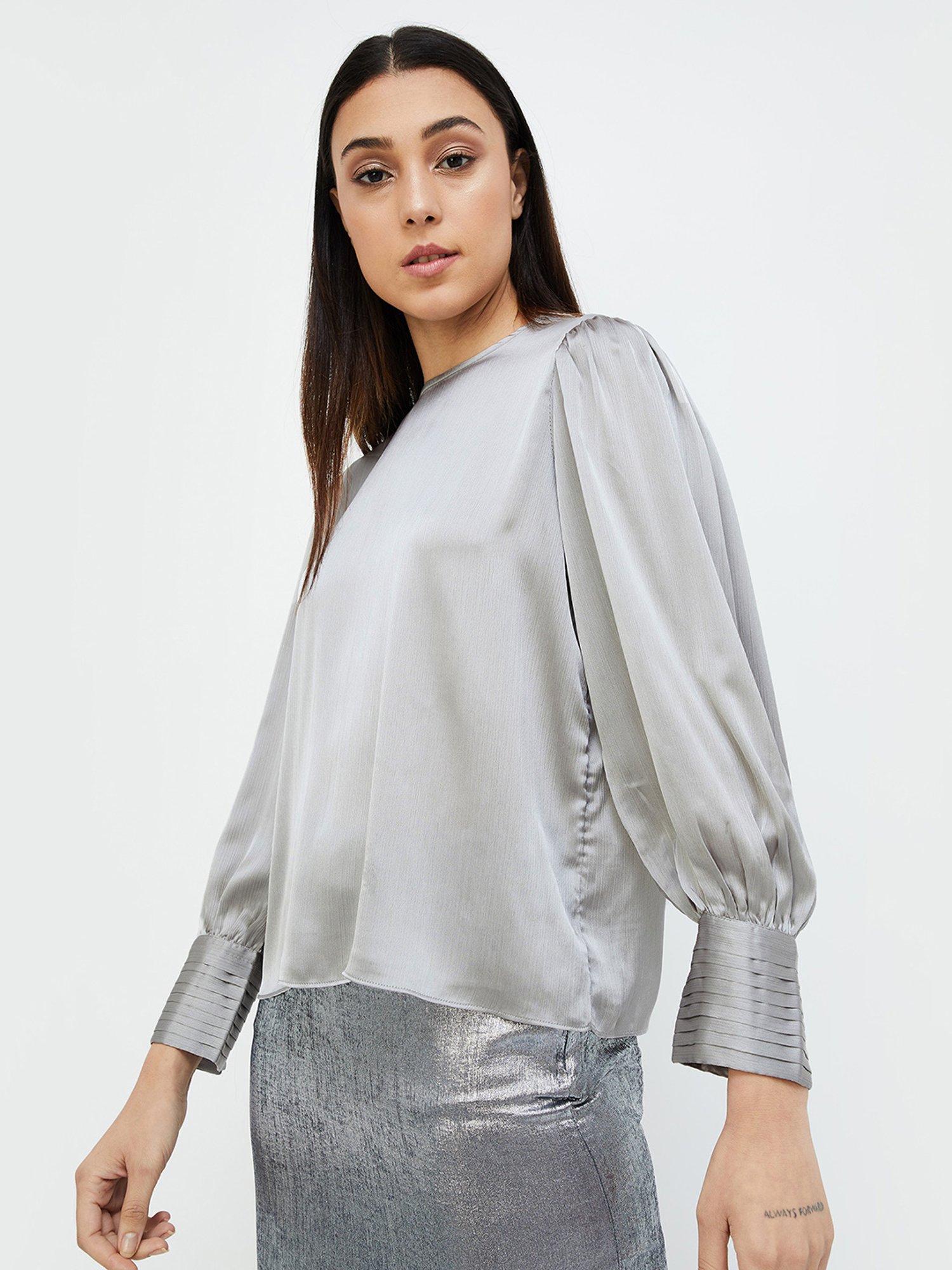 Code by Lifestyle Light Grey Regular Fit Top