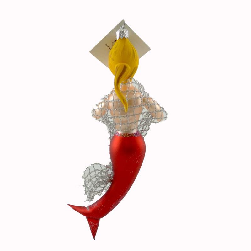 Laved Italian Ornaments Mermaid Red Ocean Fish Net  -  Tree Ornaments