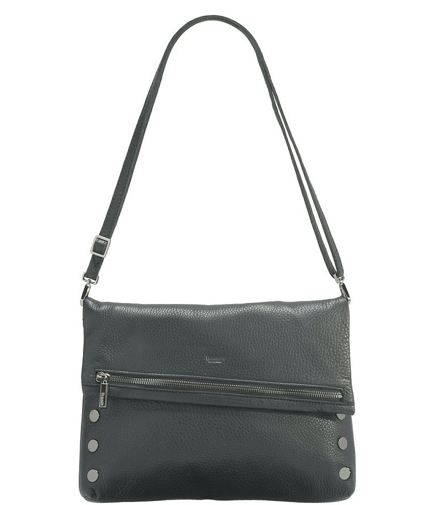 Hammitt VIP Fold Over Large Studded Leather Zip Flap Crossbody Bag