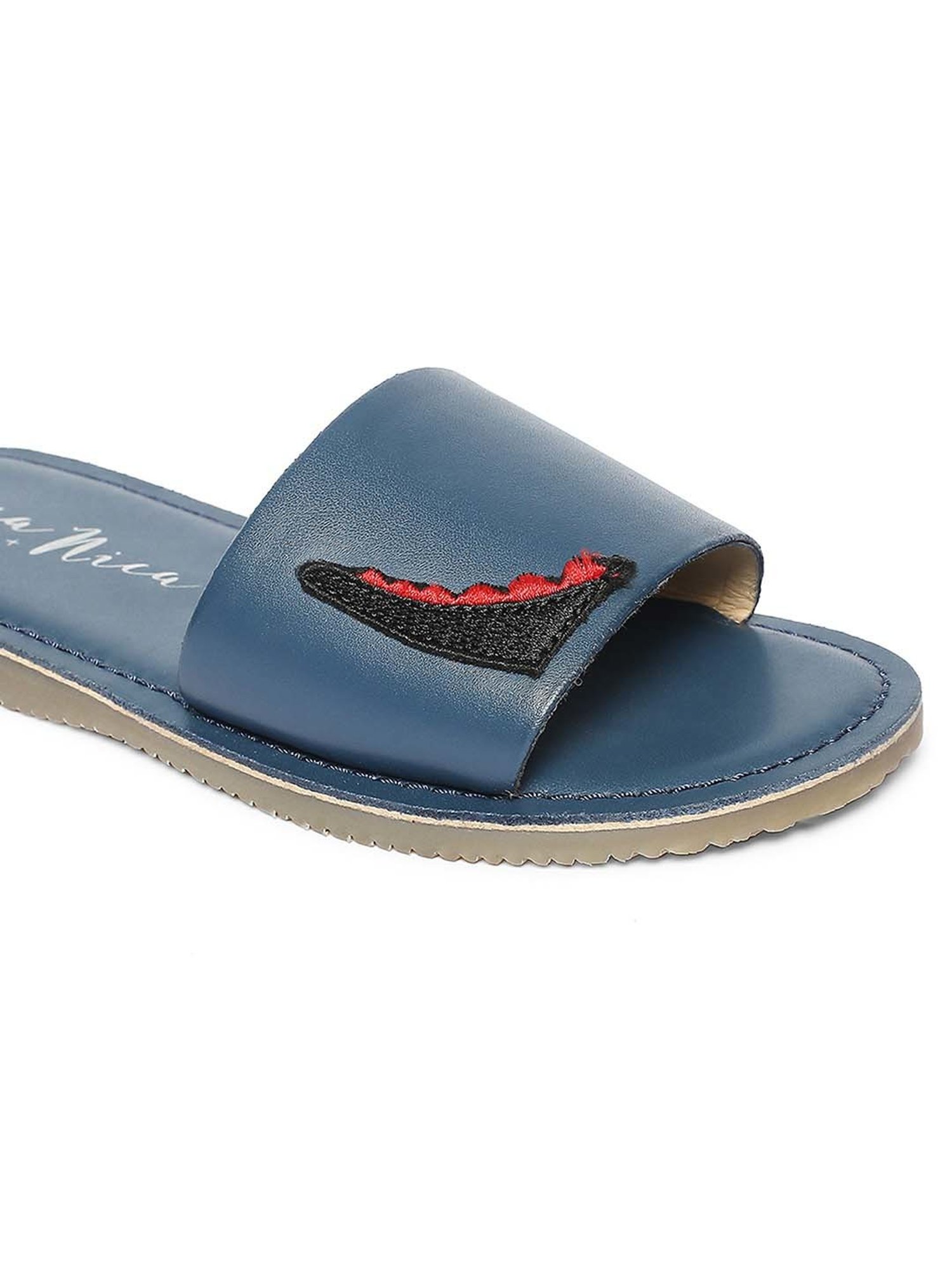 Aria Nica Kids T-Rex Navy Casual Slides