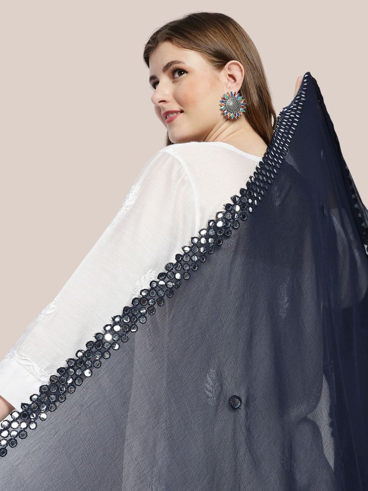 Dupatta Bazaar Navy Dupatta