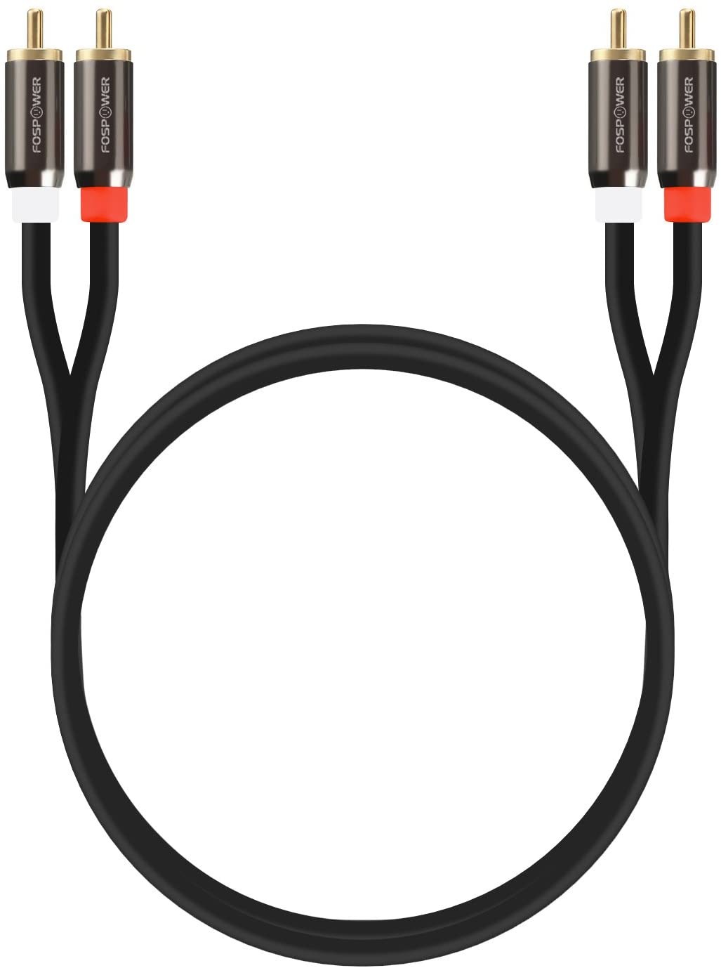 (3 Feet) 2 RCA M/M Stereo Audio Cable [24K Gold Plated | Copper Core] 2RCA Male to 2RCA Male [Left/Right] Premium Sound Quality Plug