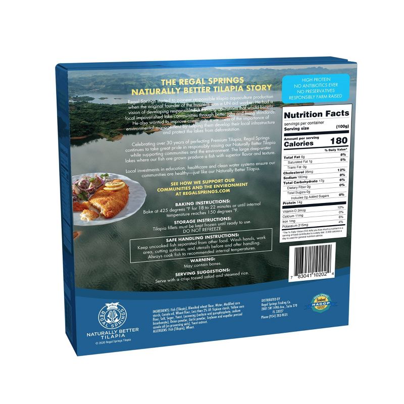 Regal Springs Panko Encrusted Tilapia Fillets - Frozen - 10oz