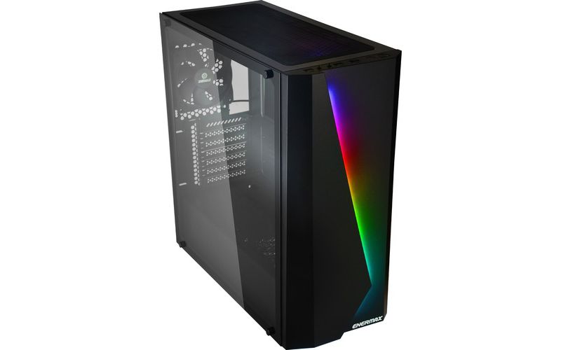Enermax MAKASHI ECA-MK50-BB-ARGB Computer Case with RGB Fans - Mid-tower - SPCC - 6 x Bay - 1 x 4.72" x Fan(s) Installed - 0
