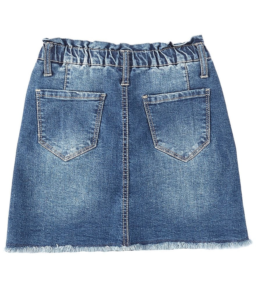 I.N. Girl Big Girls 7-16 Button-Front Denim A-Line Skirt