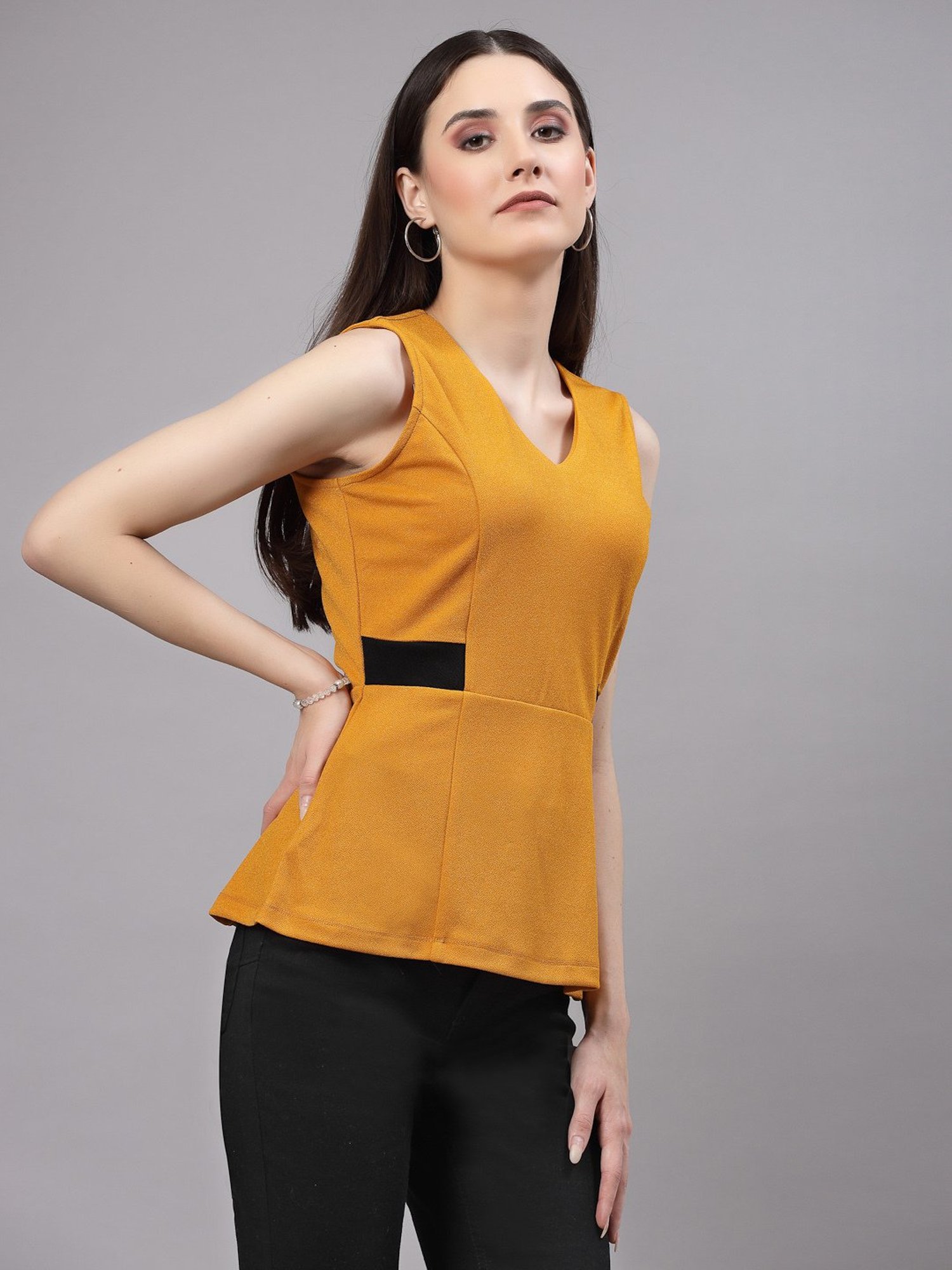 Style Quotient Yellow Regular Fit Top