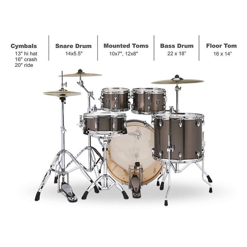 Sonor SONOR AQ2 Studio Maple 5-Piece Shell Pack Titanium Quartz