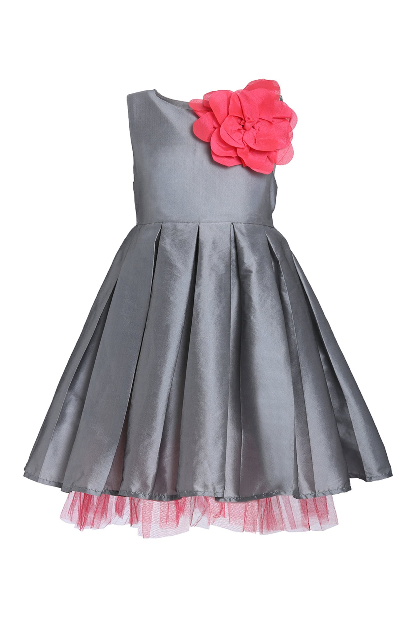 A Little Fable Kids Grey Applique Dress