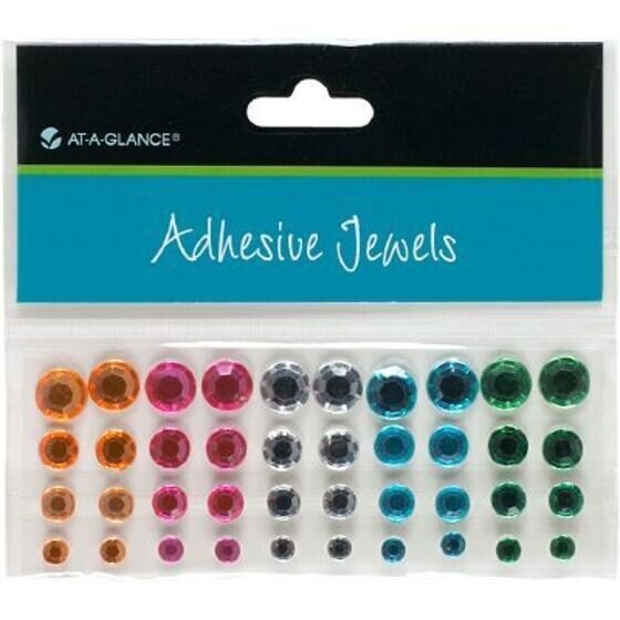 AT-A-GLANCE Adhesive Jewels Rhinestone Gems Assorted Sizes and Colors - Planner