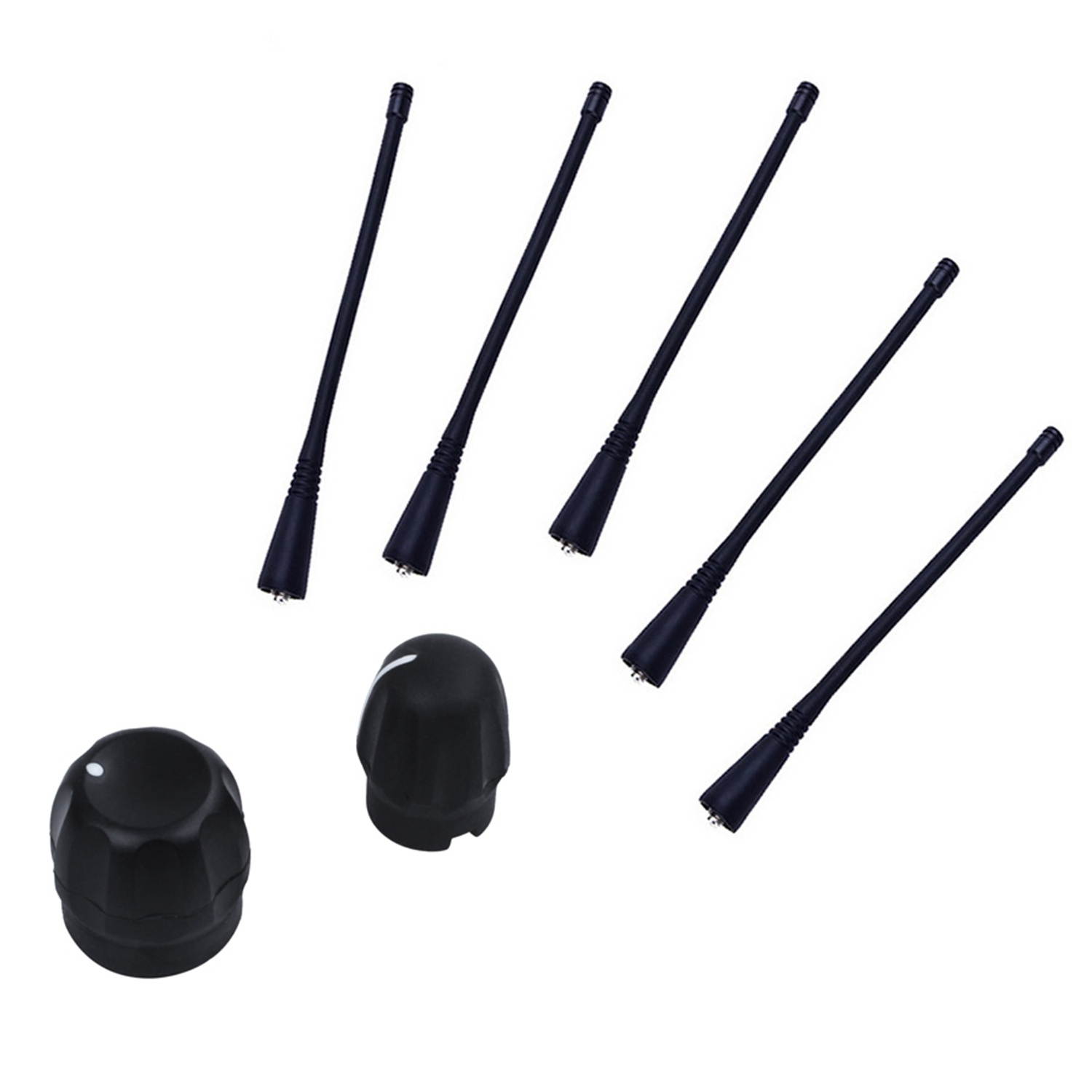 30 Pcs for Motorola Radio Accessories: 10 Pairs Volume Knob + Channel Selector Knob & 10 Pcs UHF Antenna