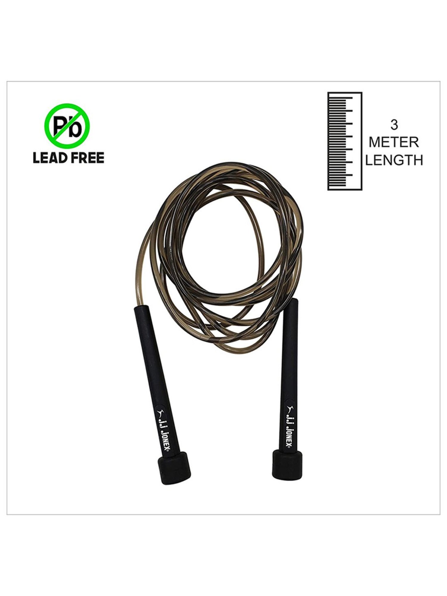 JJ Jonex Speed Adjustable Skipping Rope Gym,Home and Fat Burner Fitness Workout (Brown)