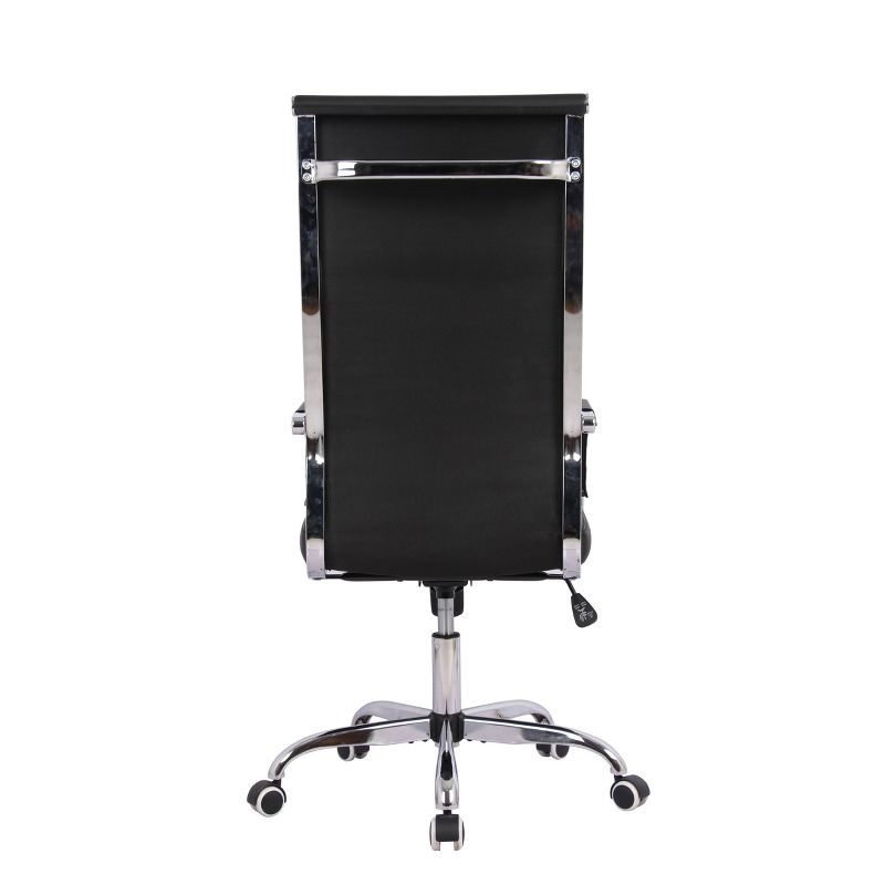 High Back Channel Office Chair with Adjustable Height Black - WOVENBYRD