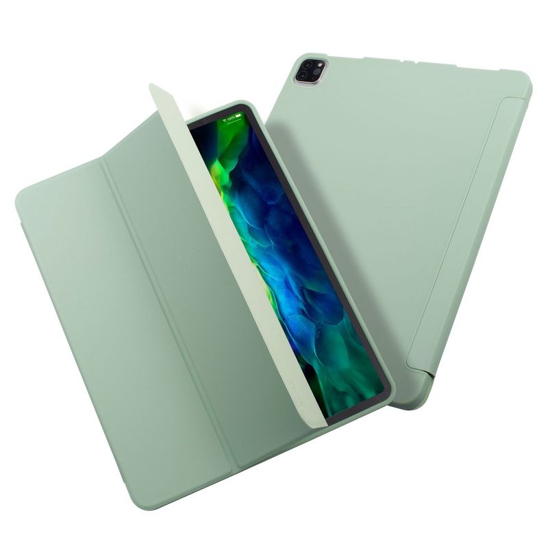 Insten - Soft TPU Tablet Case For iPad Pro 12.9" 2020, Multifold Stand, Magnetic Cover Auto Sleep/Wake, Pencil Charging, Red