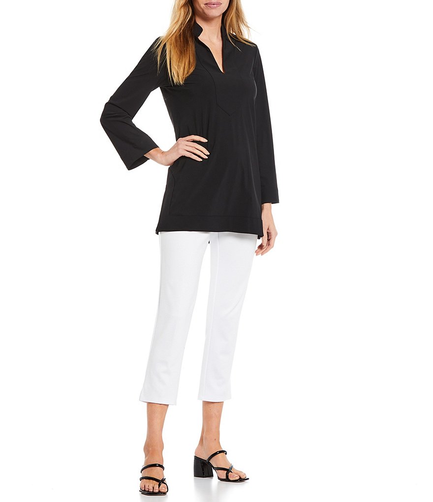 Jude Connally Chris Long Sleeve Collared V-Neck Knit Tunic