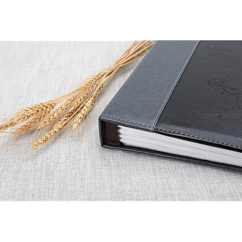Photo Album 4x6 1000 Photos, Large Capacity Wedding Family Leather Cover Picture Albums Holds Horizontal and Vertical 4x6 Photos with Black Pages(Black)