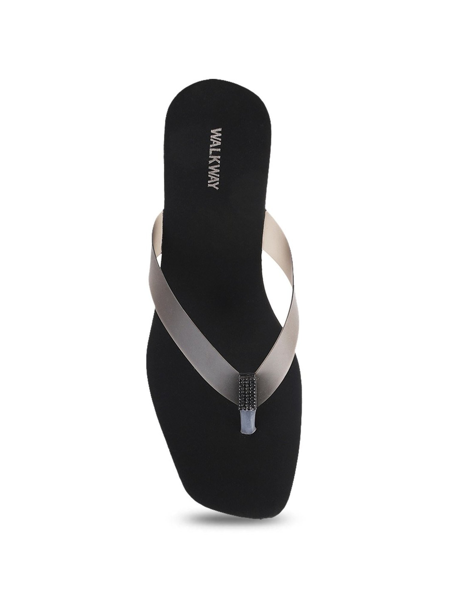 Walkway Women's Black Thong Sandals