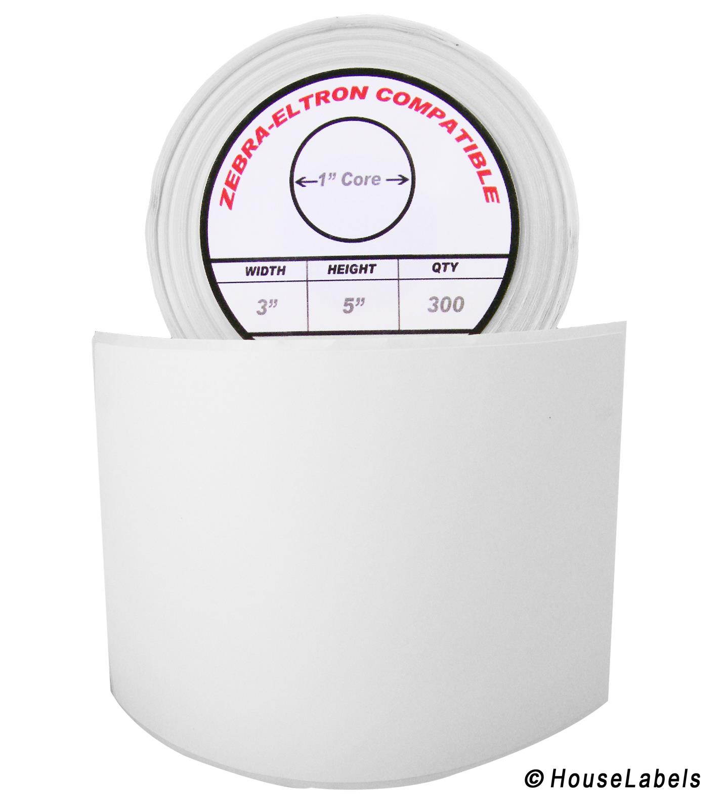 Zebra/Eltron-Compatible 3 x 5 Labels (3" x 5") -- BPA Free! (16 Rolls; 300 Labels per Roll)