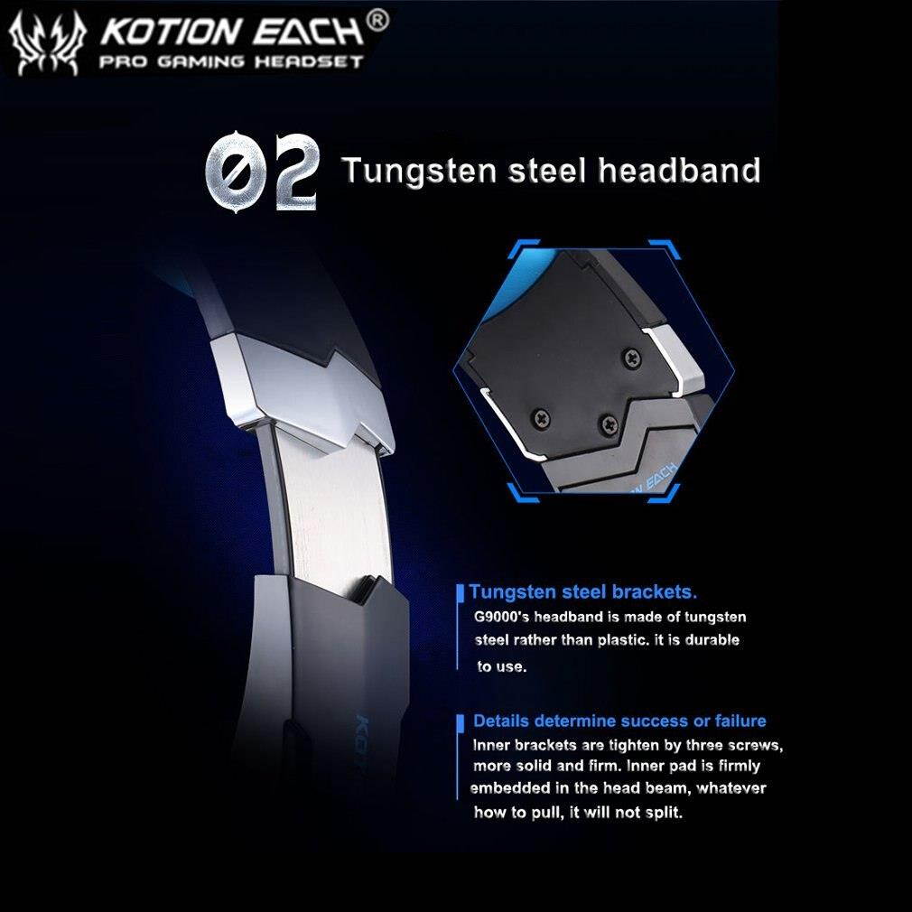 EACH G9000 3.5mm Gaming Headphone Microphone USB Single Hole Headset LED Light For PS4 Laptop Tablet Mobile Phones