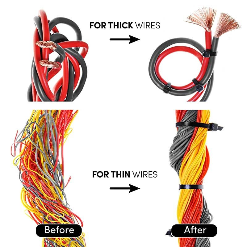 12 inch Zip Ties Heavy Duty White Zip Ties | Cable Ties Straps Zipties Plastic Ties Wire Ties Wraps for Cables